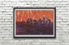 Charlotte  Nc Skyline At Night   Watercolor Painting Fine Art  print  Charlotte