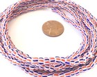 344 Ghana Vintage Opaque White Red Blue Multi Glass African Trade Beads-ghana 