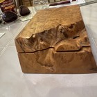 Rare Vintage Michael Elkan Trinket Box Burl Wood Birdseye Maple Signed Raw Edge