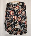 T Tahari Women s Blouse Long Sleeve Faux Wrap High Low Floral Size 2x Nwt