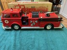 Vintage 1960s Buddy L Texaco Fire Engine Pressed Steel Toy Truck W  Box