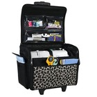 Rolling Sewing Machine Storage And Transport Tote  Leopard Print With Wheels