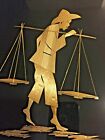 Vintage Prof Framed Wall Hanging Straw Art Farmer Silhouette Shoulder Baskets 