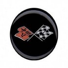 Grant 5632 Chrome Horn Button  corvette Flags 