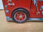 Vintage Coca-cola Fire Truck Tin Bank - Metal Coin Bank W  Removable Lid