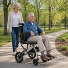 Transport Wheelchair For Seniors portable Lightweight Folding Chair W  16  Seat