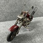 Vintage Metal Motercycle Model Maroon Very Detailed Hand Made  8  Long Bike
