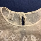 Vintage Embroidered Lace Double Collar Organdy White    Off White  S m