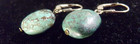 Vtg 60 s Sterling Silver Blue Turquoise Matrix Stone Drop Pierce Earrings 1 1 4 