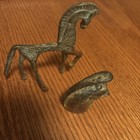 Vintage Etruscan Greek Bronze Horse Figurine   Horse Head Statue Museum Replica