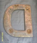 Vtg Solid Brass 8  Letter D Architectural Salvage Sign Advertising