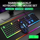 Computer Desktop Gaming Keyboard And Mouse Mechanical Feel Led Light Backlit