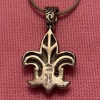 Phillip Gavriel Sterling Silver 18kt Fleur De Lis Pendant Necklace With Diamond