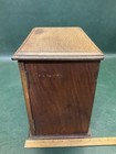 Antique Edwardian Oak Wood Smokers Cabinet W  Carved Door Panels
