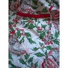 Vintage Christmas Santa Claus Holly Print Half Apron Red White Green Holiday