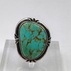 Vintage Native American Southwestern Sterling Silver 925 Turquoise Ring Sz 9 5