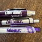 Vntg Pharmaceutical Drug Rep Lot Of 3 Heavy Metal Plastic Zithro Pens  Working 