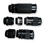 Lot Of Camera Lenses And Vtg Leather Case Kalimar Rokkor  Cosina Vivitar Sigma