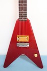 Vintage 1970s Teisco Mij Hondo 766 Model Flying V Electric Guitar Metallic Red