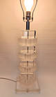 Vintage Solid Acrylic Lucite Stacked Blocks Table Lamp