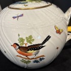 Vintage Large Herend Rothschild Bird Porcelain Hand Painted Tea Pot W Lid