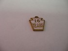 Wonderful 16 Year Antique Vintage White Enamel Gold Tone Charm Pendant