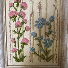 Vintage Framed Floral Crewel Embroidery Wall Art - 8 X 13    Cottage Core