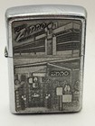 Vintage 1999 Barrett Smythe Zippo Buildings Emblem Chrome Zippo Lighter New Read