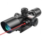 Illuminated Tactical Rifle Scope 2 5-10x40 With Red Green Reticle   Laser Combo