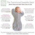 Swaddledesigns Transitional Swaddle Sack Wearable Blanket gray Striped Trim 3-6m