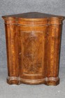 Fine Antique 1780s Italian Burled Walnut Primitive Corner Cabinet Rustic Lock
