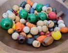 Vintage Wooden Macrame Button Lot Assortment  Craft Destash   Retro 100 Beads
