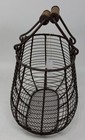 Vintage Inspired Brown Metal  Wire Oval Egg Gathering Basket