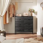 Wlive 6-drawer Fabric Dresser  Black Storage Tower For Bedroom  31 5  W