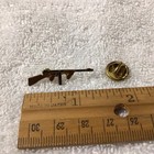 Vintage Lapel Pin Thompson Sub Machine Gun Clutchback Hat Pin Enamel