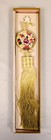 Vintage Korean Norigae Pendant Boxed Embroidered Peony Gold Silk Tassel