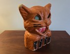 Vintage Halloween Lantern Cat On Fence