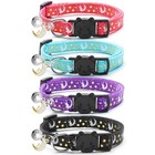 4 Pack Breakaway Cat Collars With Bell Moon Star Glow In Dark Adjustable Kitten
