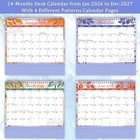Desk Calendar 2026-2027  full 2-years  Small Monthly 10 w X 8 3 h Purple