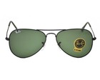 Ray-ban Rb3025 Aviator Classic Sunglasses Black Frame  Green Lenses  55mm Unisex