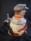Vintage Man Beer Stein With Barrel Body W pewter Rim - Marked Made In W Germany