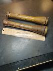 Two Vintage Wooden 12 Inch Beehive Bobbin Spool Industrial Textile 