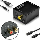 With Fiber Cable Digital Optical Coax To Analog Rca L r Audio Converter Adapter
