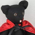 Vintage Handmade 16  Jointed Vampire Teddy Bear With Glass Eyes And Red Cape