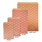 100-200 Red Trellis kraft Paper Bags - Sales tote Bags  4x6 5x7 6x9 8 5x11