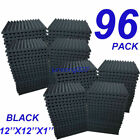 96 Pack 12 x 2 x1  Acoustic Foam Panel Wedge Studio Soundproofing Wall Tiles