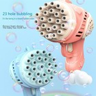 23 Holes Bubble Gun Gatling Machine Bubble Maker Bubble Gun For Kids  blue   