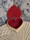 Vintage Handmade Sailors Valentine Heart Shaped Shell Trinket Box