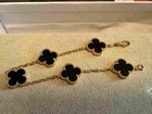 Return Tovc   ablack bracelet gold Black Onyx Bracelet With Certificate