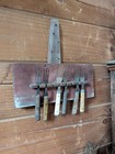 Early Old Primitive Fork Or Spoon Holder   Old Red Dry Paint Cabin Goods